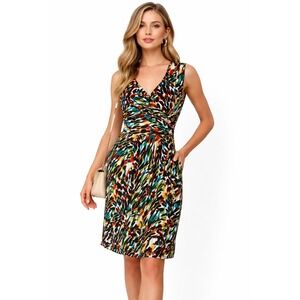 Chaus Dress Womens‎ Size Medium Artsy Abstract Colorful Dopamine Dressing Retro